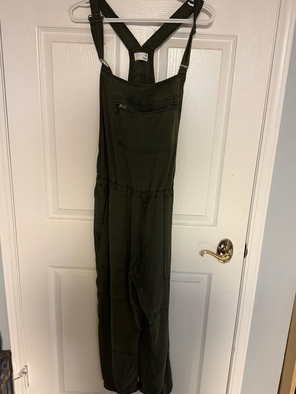 Wilfred Dark Olive Utility Wide-Leg Jumpsuit